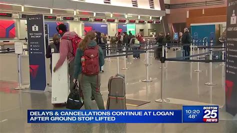 lengthy delays hundreds of flight cancellations at boston s logan airport as storm whipped through