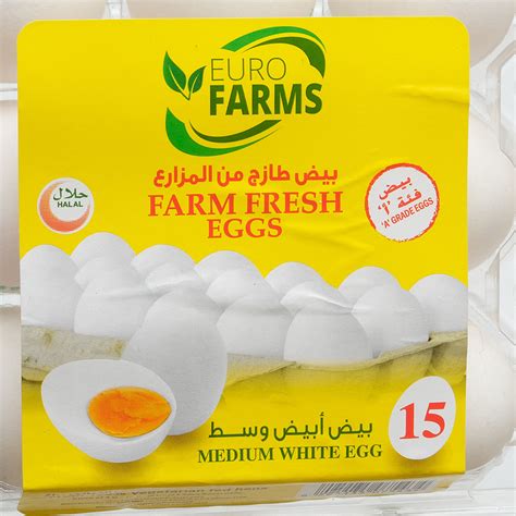 Buy Online Farm Fresh 15 Pcs Medium Eggs Tray White Carton Of 24