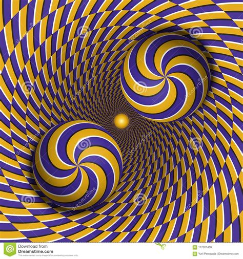 Optical Illusion Vector Illustration Two Multiple Spiral