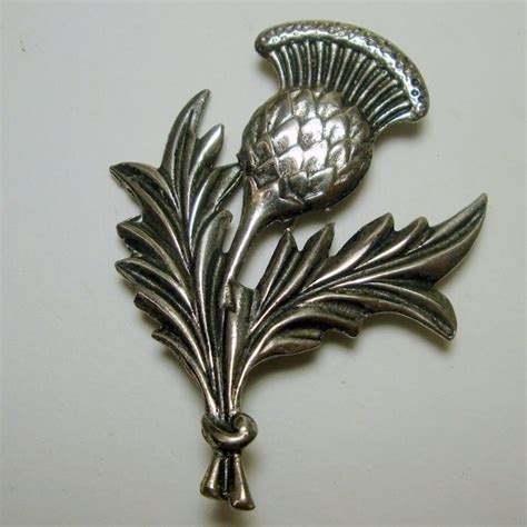 Celtic Scottish Thistle Brooch Pin Highlander By Vintagestarrbeads