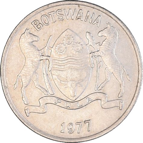 Coin Botswana 25 Thebe 1977 African Coins