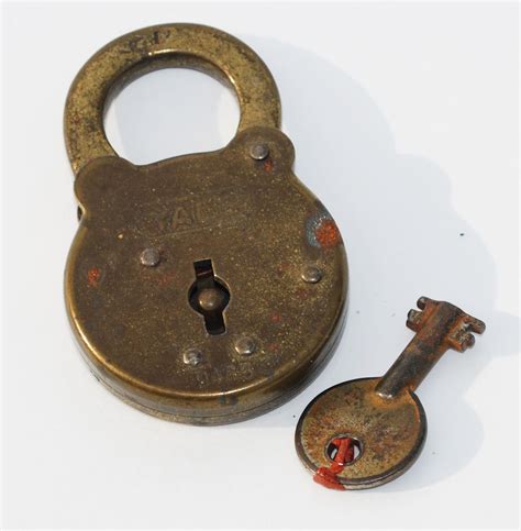 Reerved Listing For Mike Antique Yale And Town Brass Padlock Etsy