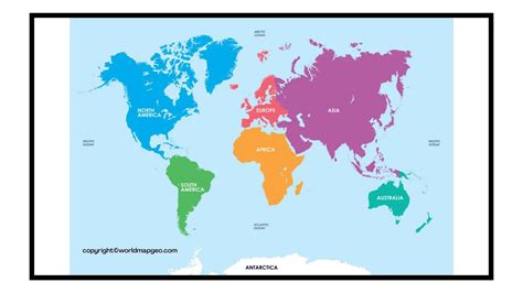 World Map Labeled Simple Printable With Countries And Oceans