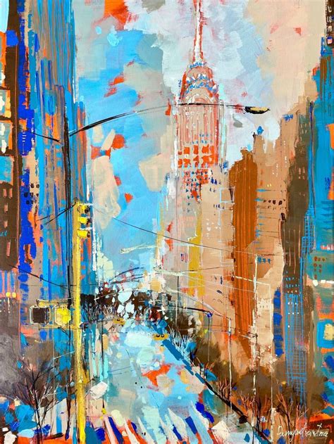 New York Skyline Midday Bustle Painting By Irina Rumyantseva