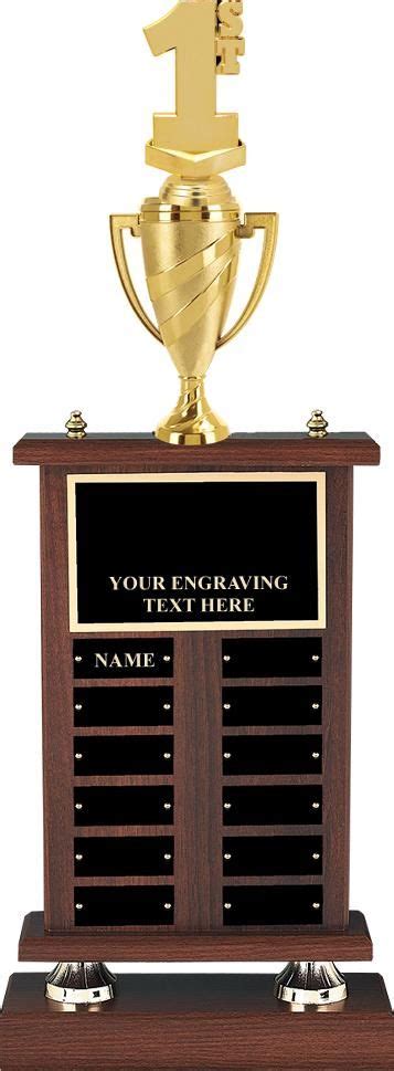 Perpetual Trophies Walnut Riser Perpetual Trophy Engraved Name