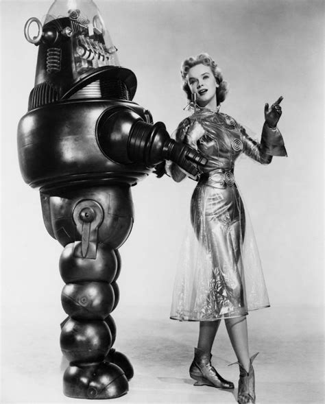 Robby The Robot Poses With Co Star Anne Francis Vintage Robots