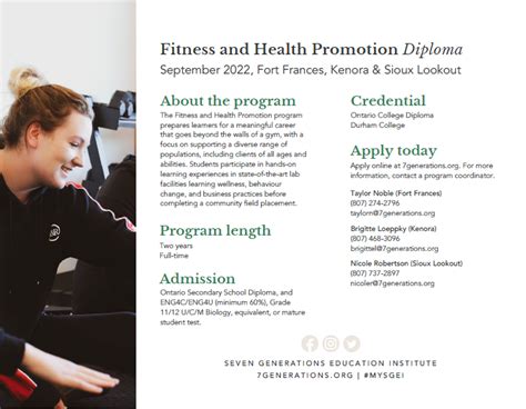 Fitness And Health Promotion Diploma Lac Seul First Nation