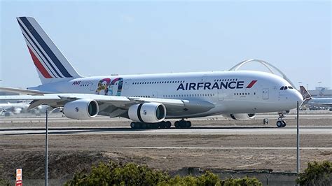 Air France 80th Anniversary Airbus A380 800 F Hpji Landing At Lax