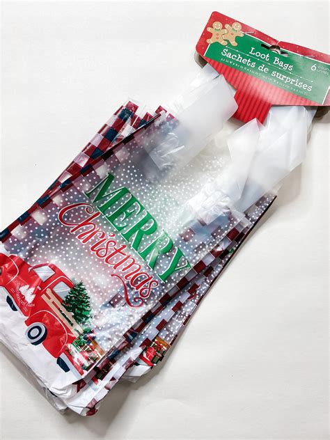 Easy Dollar Tree Christmas Loot Bag DIY Decor Less Than 3