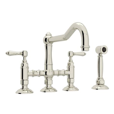 Moen, kohler, grohe and more! ROHL Country Kitchen 2-Handle Bridge Kitchen Faucet with ...