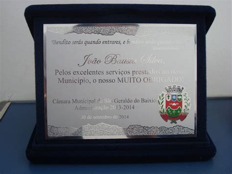 Placas De Homenagens Dizeres