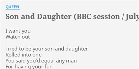 Son And Daughter Bbc Session July 25th 1973 Langham 1 Studio