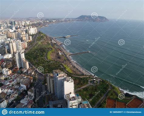 Drone View Of Miraflores In Lima Peru Stock Image