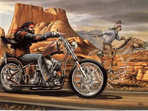 Ghostrider Biker Art Harley Davidson Wallpaper David Mann Art