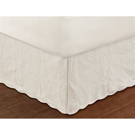 Paisley Quilted Ivory Bed Skirt By Greenland Home Fashions