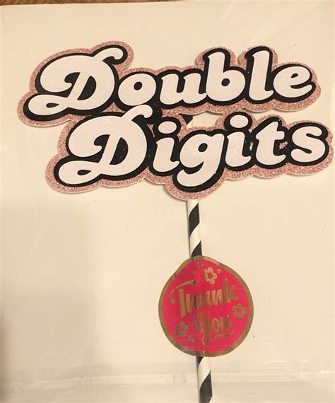 Double Digits Cake Topper Ten Year Old Cake Topper Tenth Etsy