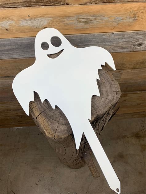 Halloween Cute Ghost Metal Yard Art Decor Etsy