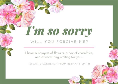 Customize 34 Apology Cards Templates Online Canva With Regard To