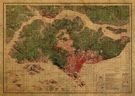 Vintage Map Of Singapore 1930 Mixed Media By Design Turnpike Pixels