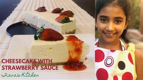 How To Make No Bake No Gelatin Cheesecake With Strawberry Sauce Youtube