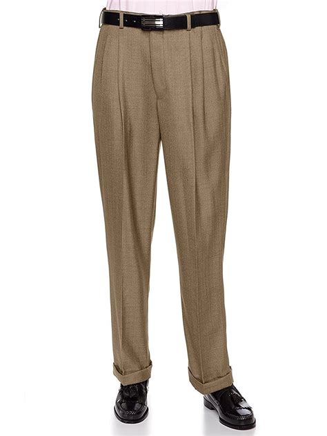 Giovanni Uomo Mens Pleated Front Dress Pants With Hidden Expandable
