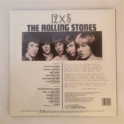 Rolling Stones 12x5 180g Clear Colored Mono Vinyl 2014 Factory Sealed