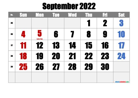Free Printable September 2021 Calendar With Holidays Free Printable