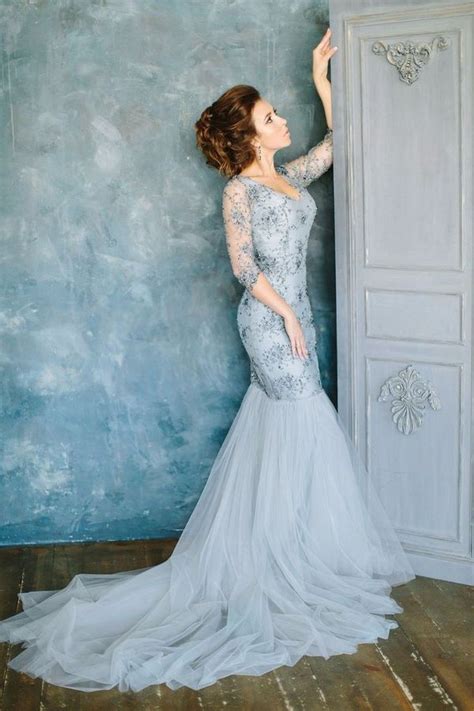 Feminine And Tender Blue Wedding Dress Design Ideas