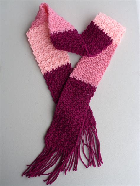 Download Kid's Colorblock Scarf in Pink Ombre | Crotchet scarf patterns, Crochet patterns, Crochet ...