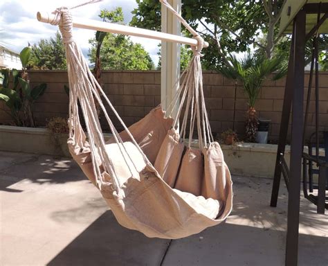 A hanging chair is not only a piece of furniture. Hammock Chair Hanging Rope Chair Porch Swing Outdoor ...