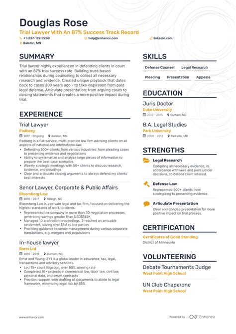 Lawyer Resume Examples Guide For