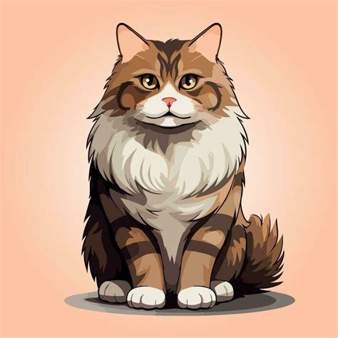 Siberian Cat Vector Illustration 27576450 Vector Art At Vecteezy