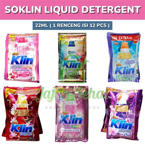 Jual Soklin Liquid Detergent 22ml 1 Renceng Isi 12 Pcs Shopee