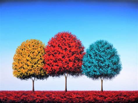 Art Print Of Tree Painting Colorful Tree Art Rainbow Tree Print