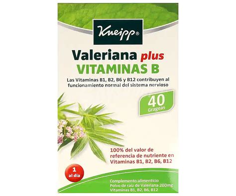 Kneipp Valeriana Plus Con Vitaminas B1 B2 B6 Y B12 Kneip 40 Comprimidos