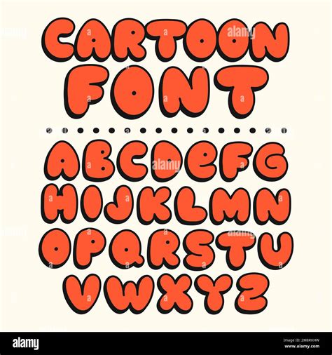 Funny Cartoon Font Vector Doodle Line Illustration Letters Trendy