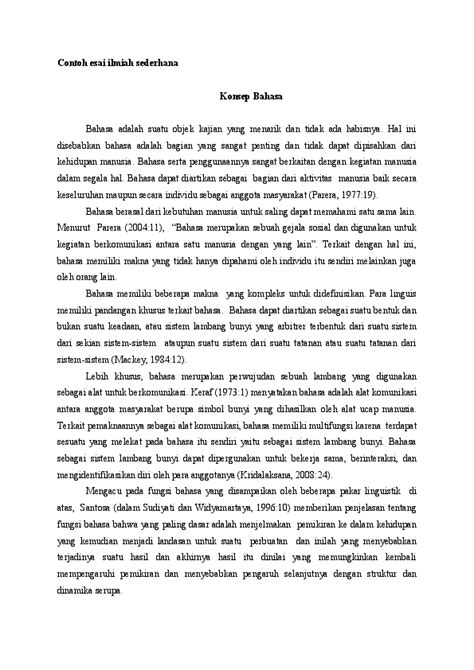 Belajar bagaimana menulis esai bisa menjengkelkan sebuah, menjengkelkan proses, tetapi tidak harus. Doc Contoh Esai Ilmiah Sederhana Miura Itoe Academia Edu