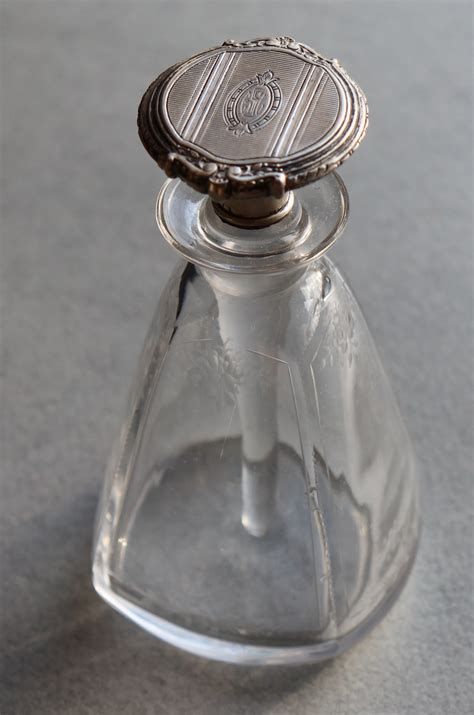 Reserved For D Antique Perfume Bottle With Sterling And Glass Stopper