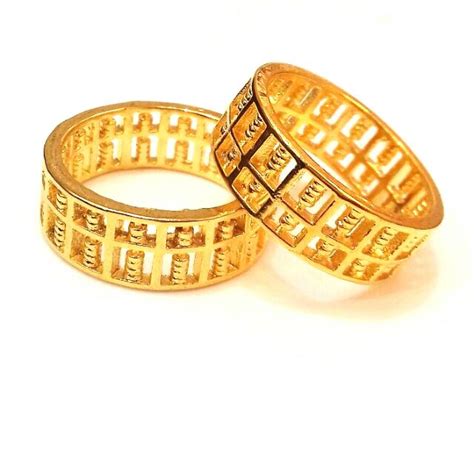 Beli cincin pria emas asli online berkualitas dengan harga murah terbaru 2021 di tokopedia! Gold Korea 24K Gold Plated ( Ring ) Full Sempoa / Abacus ...