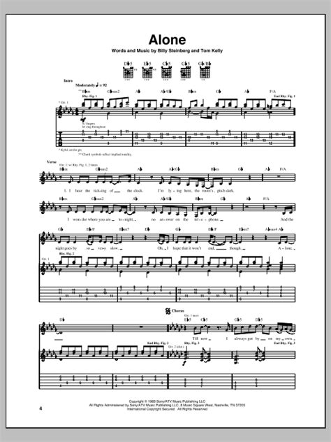 Heart Alone Guitar Tab Sheetmusicdirect Com