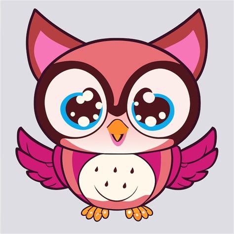 Premium Vector Cute Owl Hand Drawn Cartoon Sticker Icon Concept