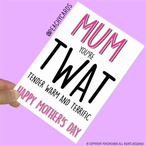 Funny Mothers Day Cards Twat Rude Cheeky Banter Humour Joke Cards For Mum Pc892 372 Picclick