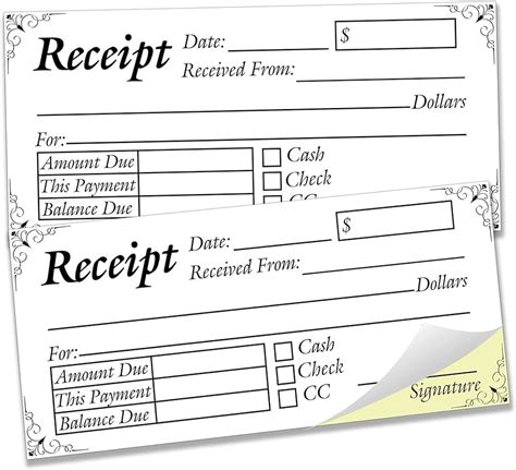 Sets Receipt Book Order Forms Block Piece Carbon Free X Inch Sales Receipt Form