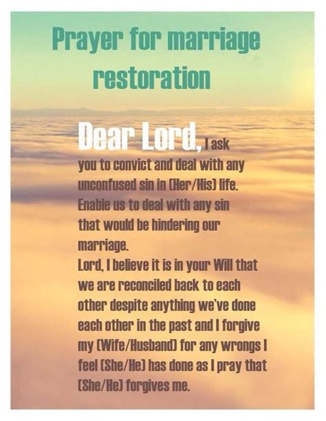 Prayer For Marriage Restoration Prayer Pinterest Prayers