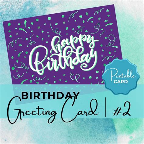 Printable Birthday Card Happy Birthday Card Digital Etsy