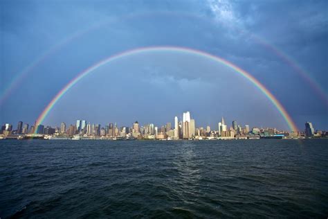 Double Rainbow Over Manhattan San Francisco Skyline New York Skyline