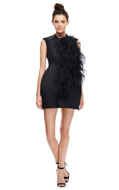Lyst Ellery Feather Embroidered Structured Dress In Black