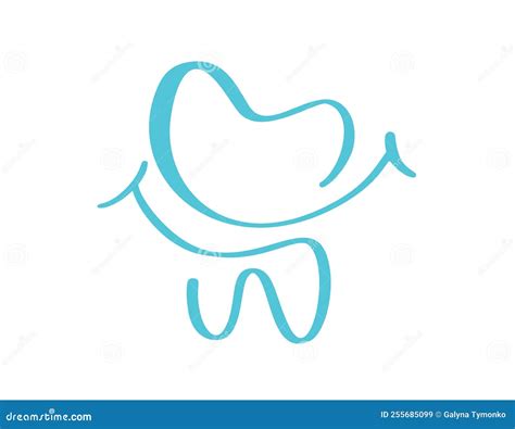 Het Pictogram Van Het Blauwe Tand Vectorlogo Glimlach Tandheelkundig
