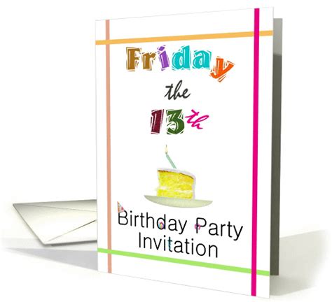 Friday The 13th Birthday Party Invitation Wobbly Lettering Card
