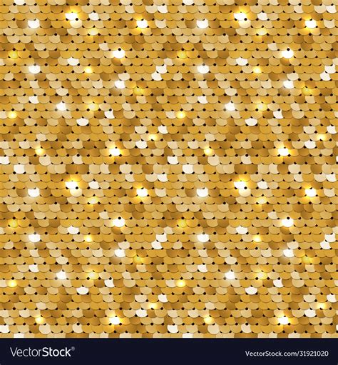 Seamless Golden Texture Fabric With Sequins Vector Image